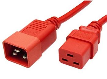 Lindy Kabel síťový prodlužovací 16A, IEC320 C20 - C19, 2m, červený
