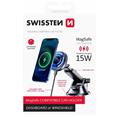 MAGNETICKÝ DRŽÁK DO AUTA SWISSTEN S BEZDRÁTOVÝM NABÍJENÍM 15W DASHBOARD (kompatibilní s MagSafe)