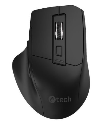 Myš C-TECH Ergo WLM-05, bezdrátová, 1600DPI, 6 tlačítek, USB nano receiver, černá