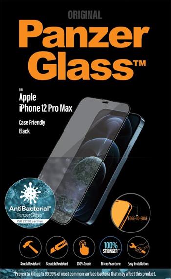 PanzerGlass Edge-to-Edge Antibacterial pro Apple iPhone 12 Pro Max černé