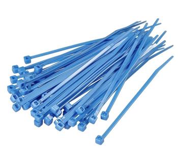 Páska vázací 10cm x 2.5mm 100ks, modrá