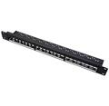 Patchpanel pro keystone 19", UTP, 24 portů, neosazený, černý