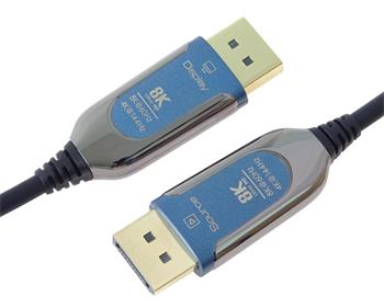 PremiumCord 8K Optický DisplayPort 1.4 přípojný kabel M/M, zlacené konekt. 25m