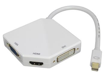 PremiumCord adaptér Mini DisplayPort - HDMI + DVI + VGA 1080p (4K over HDMI)
