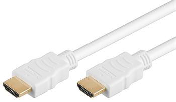 PremiumCord HDMI High Speed + Ethernet kabel, bílý, zlacené konektory, 3m