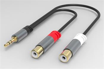 PremiumCord HQ Kabel Jack 3.5mm Male - 2x CINCH Female 15cm