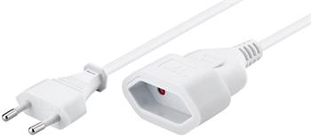 PremiumCord Kabel síťový prodlužovací dvojvidlice 230V 5m bílý
