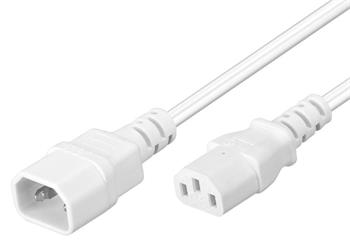 PremiumCord Prodlužovací kabel síť 230V, C13-C14, bílý 1m