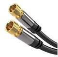 PremiumCord Satelitní antenní HQ kabel F male - F male (135 dB) 4x stíněný 3m