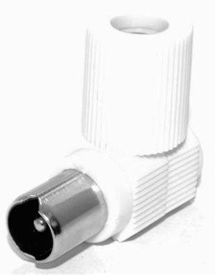 PremiumCord TV antenní konektor IEC úhlový-M, 75 Ohm