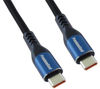 PremiumCord USB-C kabel ( USB 3.2 GEN 2x2, 5A, 100W, 20Gbit/s ) 0,5m, bavlněný oplet ku31cry05