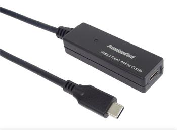 PremiumCord USB-C repeater a prodlužovací kabel Male-Female, 5Gbps 10m