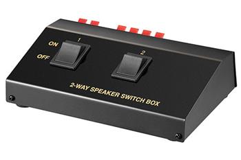 Přepínač reproduktorů 1x stereo na 2x stereo, manuální