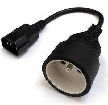 Redukce pro UPS (IEC320-C14) - FR zásuvka (CEE7/5), 30cm