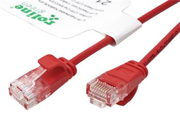 Roline GREEN UTP patchkabel kat. 6a, tenký, LSOH, 1m, červený