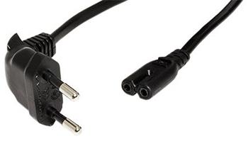 Roline Kabel síťový 2pinový, CEE 7/16(M) 90°- IEC320 C7, černý, 1,8m