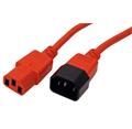 Roline Kabel síťový prodlužovací IEC320 C14 - IEC320 C13, 3m, červený