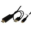 Roline Kabel USB C(M) -> HDMI A(M) + USB A(M), 4K2K@60Hz, 2 m, černý