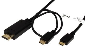 Roline Kabel USB C(M) -> HDMI A(M) + USB C(M) PD, 4K2K@60Hz, 2 m, černý