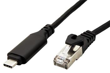 Roline Kabel USB C(M) -> RJ45M, Gigabit Ethernet, 1,5m, černý