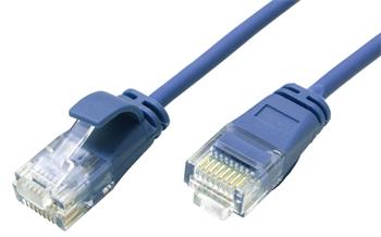 Roline UTP slim patchkabel kat. 6a, LSOH, 1m, modrý