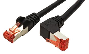 S/FTP patchkabel kat.6, lomený konektor, 1m, černý