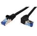 S/FTP patchkabel kat.6a, lomený konektor, 2m, černý