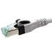 S/FTP patchkabel kat. 6a, LSOH, PushPull, 0,5m, šedý