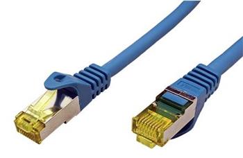 S/FTP patchkabel kat. 7, s konektory RJ45, LSOH, 1m, modrý