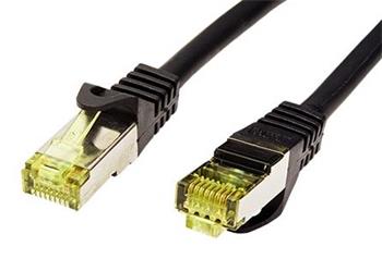 S/FTP patchkabel kat. 7, s konektory RJ45, LSOH, 2m, černý