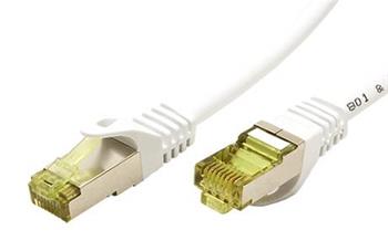 S/FTP patchkabel kat. 7, s konektory RJ45, LSOH, 3m, bílý
