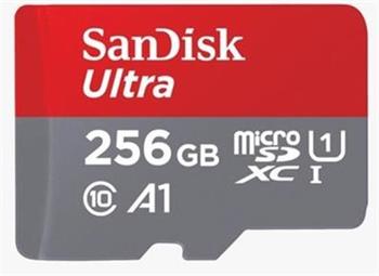 SanDisk MicroSDXC karta 256GB Ultra (100MB/s, Class 10, Android) + adaptér