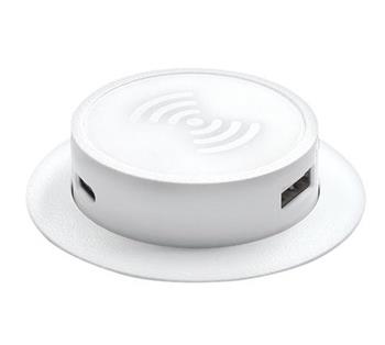 Solight DC64W-PD20 bezdrátová 15W + USB A+C 20W PD výsuvná nabíječka, bílá