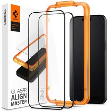 Spigen Glass tR AlignMaster 2 Pack tvrzené sklo iPhone 15 černé