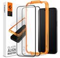 Spigen Glass tR AlignMaster 2 Pack tvrzené sklo iPhone 15 černé