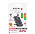 SWISSTEN POWER BANK MagSafe Qi2 15W, 10000 mAh S INTEGROVANÝM KABELEM USB-C ČERNÁ