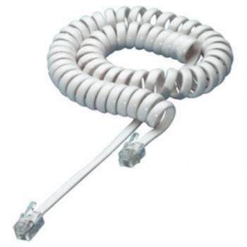 Telefonní kabel 4m s konektory RJ10 4/4, kroucený bílý