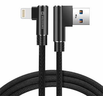 TEXTILNÍ DATOVÝ KABEL SWISSTEN ARCADE USB / LIGHTNING 1,2 M ČERNÝ