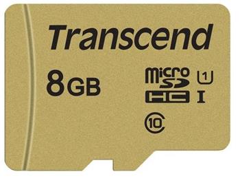 Transcend 8GB microSDHC 500S UHS-I U1, Class 10 + adaptér
