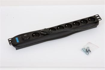 Triton 19',8xCZ zásuvka,bleskojistka,3x1.5mm 2m kabel CZ-DE, RAL90