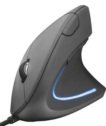 TRUST Verto Ergonomic, černá vertikální optická drátová USB myš