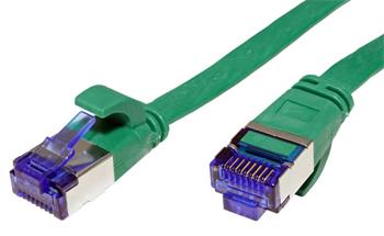 U/FTP patchkabel kat. 6a, plochý, 0,5m, zelený