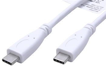 USB 10Gbps (3.2 gen 2) kabel USB C(M) - USB C(M), PD 100W, 0,5m, bílý
