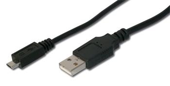 USB 2.0 kabel A- microUSB (M), 2m černý