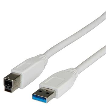 USB 3.0 kabel A-B 0,8m bílý