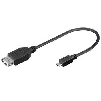 USB redukce micro-B samec > USB 2.0-A samice OTG s kabelem
