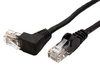 UTP kabel cat.5e 5m černý 1 lomený konektor