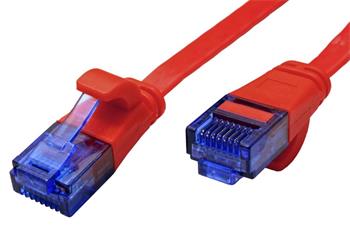 UTP patchkabel kat. 6a, plochý, 1,5m, červený