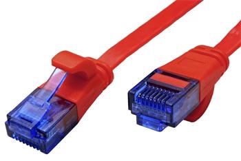 UTP patchkabel kat. 6a, plochý, 1m, červený