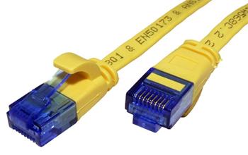 UTP patchkabel kat. 6a, plochý, 3m, žlutý